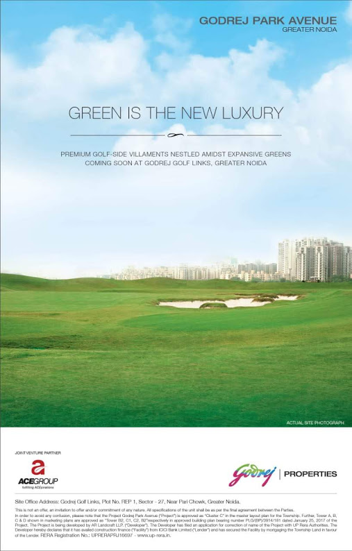 Godrej Park Avenue - Premium golf side villaments nestled amidst expansive greens in Greater Noida Update